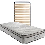 Provence Literie - Matelas + Sommier Alona a Ressorts + Memoire de Forme 80 Kg/m3 - 120x190 Hauteur +/- 25,5 cm - Accueil Moelleux - Soutien Ferme