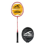 HUNDRED Powertek 200 Pro Graphite Strung Badminton Racket with Full Racket Cover (Red) | for Intermediate Players | Weight: 95 Grams | Maximum String Tension - 18-20lbs