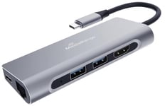 MediaRange Adaptateur multiport USB Type C 7 en 1 Argenté