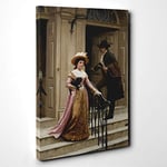 Big Box Art Edmund Leighton My Next-Door Neighbour Canvas Wall Art Print Ready to Hang Picture, 30 x 20 Inch (76 x 50 cm), Multi-Coloured