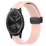 För Garmin Vivomove Sport 20mm enfärgat magnetiskt spänne silikon klockarmband MVM Pink