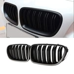 ZMMWDE 1 Paire de grilles de calandre pour Pare-Chocs Avant à Double Lattes (Noir Mat) ,pour BMW Série 5 F10 F11 F18 M5 2010-2017