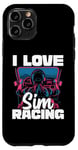 Coque pour iPhone 11 Pro Cute Video Gamer For Women - I Love Sim Racing