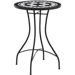 Vidaxl - Table de bistro mosaïque noir et blanc Ø50x70 cm céramique Black