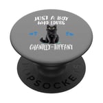 Just A Boy Who Loves Chantilly-Tiffany Cats PopSockets Adhesive PopGrip