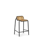 Normann Copenhagen - Vig Barstool Robinia 65 cm - Black - Barstolar utomhus