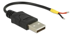 Delock Cable USB 2.0 Type-A male > 2 x open wires power 10 cm