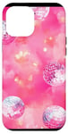 Coque pour iPhone 12 Pro Max Aquarelle rose tropical rétro Lucky Disco 8 Ball Pattern