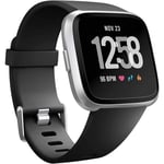 Smartklockans armband är kompatibel med Fitbit versa Smartwatch, versa 2 och versa Lite se-klockor för kvinnor och män（Svart-L）