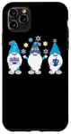 Coque pour iPhone 11 Pro Max Nains de jardin Hanukkah Shalom - Chapeaux bleus