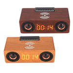 Wireless BT Speaker 10W Wireless Charging Wooden Retro Alarm Clock Speaker F BST