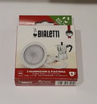 Bialetti 6 Cup Moka Pot Filter Plate & 3 Gaskets/Seals/Rubber Rings Moka Express
