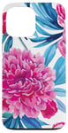 iPhone 13 Pro Max Pink Peony Floral Pattern Botanical Design for Flower Lovers Case