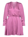 Wrapped Satin Dress Pink Mango