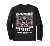 Gaming Pug Video Game Dog Graphic For Men Boys Women Kids Long Sleeve T-Shirt