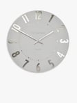 JOHN LEWIS NEW Thomas Kent Mulberry Wall Clock Silver Cloud - 12 inch (30cm)