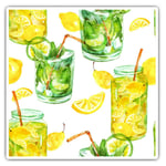 2 x Square Stickers 7.5 cm - Lemon & Lime Drink Lemonade Cool Gift #24550