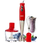 3-in-1 Hand Blender Mixer Chopper Food Processor Stainless Steel Blade NEW