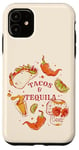 iPhone 11 Tacos Tequila Skull Lime Fiesta Mexican Retro Art Design Case