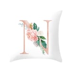 jieGorge Letter Pillow Alphabet Cushion Cover for Sofa Home Decoration Flower Pillowcase, Pillow Case for Easter Day (N)