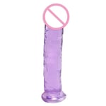 AUCUNE Sextoy,Godes réalistes gelée Dong jouets sexuels pour les femmes bite Flexible avec arbre incurvé cristal gode - Type M Purple