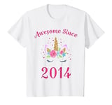 Youth 10th Birthday Girl Unicorn Awesome Since 2014 T-Shirt