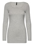 Vmmaxi My Ls Soft Long U-Neck Noos Tops T-shirts & Tops Long-sleeved Grey Vero Moda