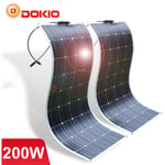 Dokio - 200w monocristallin Panneau solaire flexible pour Caravane/Auto/Camping