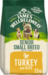 James Wellbeloved Complete Dry Senior Small Breed Dog Food Turkey and Rice, 7.5