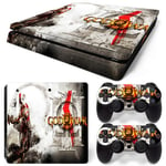 Kit De Autocollants Skin Decal Pour Console De Jeu Ps4 Slim Contr?Leur Dieu De La Guerre, T1tn-Ps4slim-5465