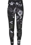 Urban Classics Girls Tech Mesh AOP Leggings (dark flower aop,134/140)