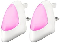 Automatique LED Night Light, rose, B22, 0,4 watts, Lot de 2