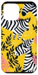 Coque pour iPhone 12 Pro Max Jaune Classique Ethnique Zèbre Imprimé Animal Motif Noir et