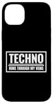 Coque pour iPhone 14 Plus Techno Runs Through My Veins Music Festival Rave Outfit