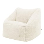 icon Kids Teddy Bear Bean Bag Chair, Cream, Large Bean Bag Chairs for Kids, Borg Sherpa Berber Fleece Kids Bean Bags, Faux Sheepskin Fluffy Bean Bags, Nursery Decor Bedroom Accessories Fluffy Chair