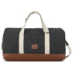 Johnny Urban Weekender pour Homme & Femme Anthracite/Marron Paul Sac de Voyage Fabriqué à Partir de Toile Robuste & Simili Cuir Sac de Sport Haute Qualité avec Bandoulières Réglables et Amovibles