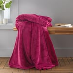 Catherine Lansfield Throw, Polyester, Hot Pink, 200x240cm