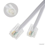 Rj11 Cable 20m / Long Metre / Adsl Broadband Modem Router Telephone / White