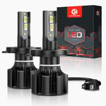 CAR WORK BOX H4 LED Ampoules 15000LM 80W LED Lampe Phares pour 12V Voiture, 6500K