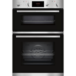 Neff U1GCC0AN0B - Black & Steel Built in Electric Double Oven - A energy