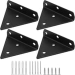 Lot de 4 supports d'étagère flottants - 10,2 cm - Support d'étagère triangulaire robuste - Support d'étagère mural caché - Support d'angle en acier