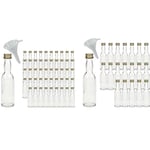 Mikken Bouteilles en Verre Transparent, 50 x 40 ml & Lot de 20 mini bouteilles en verre avec bouchon à visser 40 ml avec entonnoir.