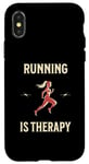 Coque pour iPhone X/XS Running Therapy Pantalon de course à pied pour femme