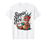 Sippin’ Fire Cute Dragon Tea Lover T-Shirt