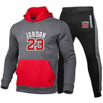 ZGRW Hommes Shaksuits Set Sweatshirts De Basket-Ball Sweats À Capuche 23# Jordan Basketball Sportswear, Sports Occasionnels Pull À Capuchon De Jogging Pull À Capuche À C Grey-XXL