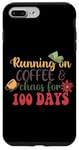 Coque pour iPhone 7 Plus/8 Plus T-shirt Running On Coffee & Chaos For 100 Days