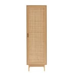 BAÏTA Armoire Amana Effet chêne et cannage en rotin 1 Porte h180cm