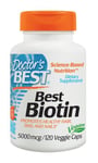Biotin (Vitamin B7) - 120 - 5000mcg Vcaps by Doctor's Best - Hair, Skin & Nails