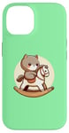 Coque pour iPhone 14 Chat sur cheval à bascule