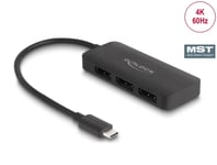 Delock 88041, Displayport, Usb Type-C, 3840 X 2160, Sort, 1.4/2.2, 4K Ultra Hd